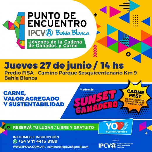 ¡Este 27 de junio llega un nuevo Punto de  Encuentro Joven del IPCVA a Bahía Blanca!